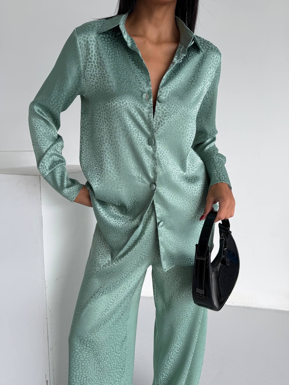 Set Pijama Dama 2 Piese Delis, Verde Menta - imagine 7