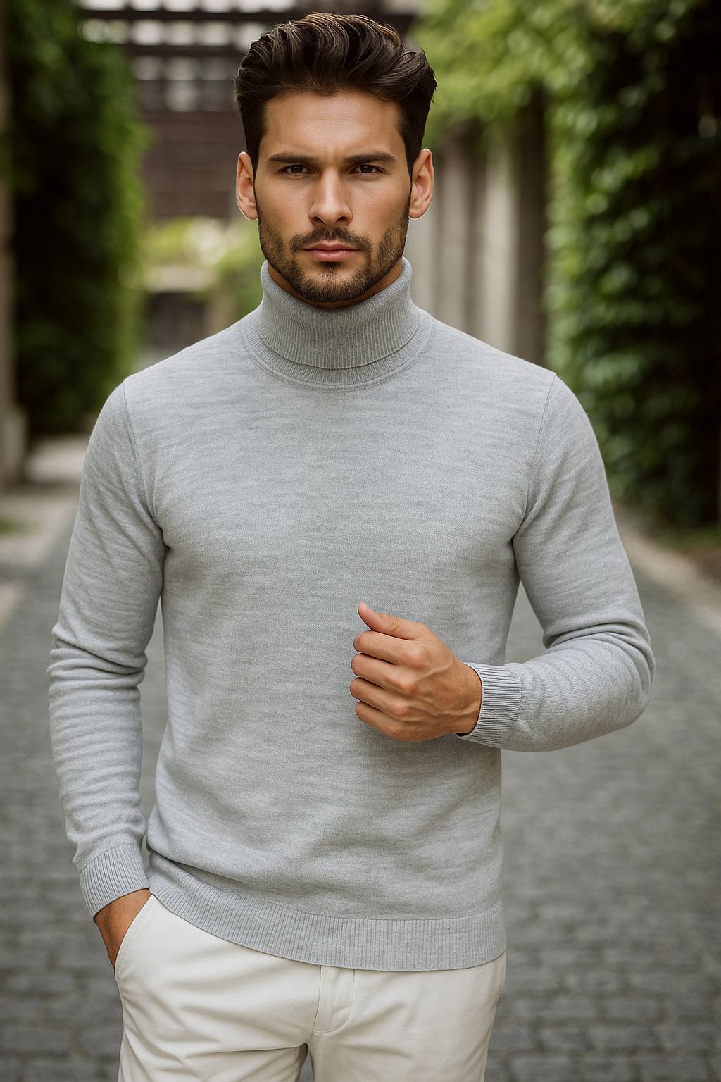 Helanca Barbati Slim Fit Gri Deschis