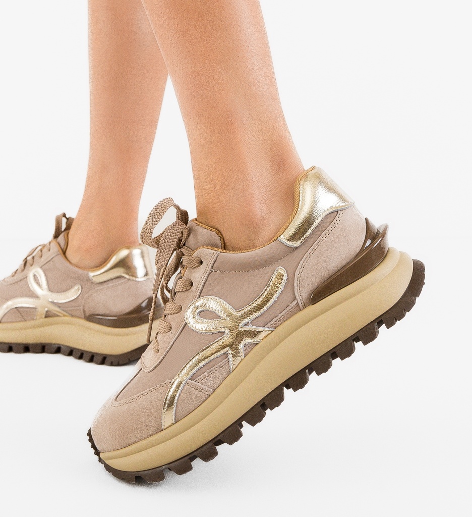 Sneakers Dama Amotto Bej | Confort și Stil