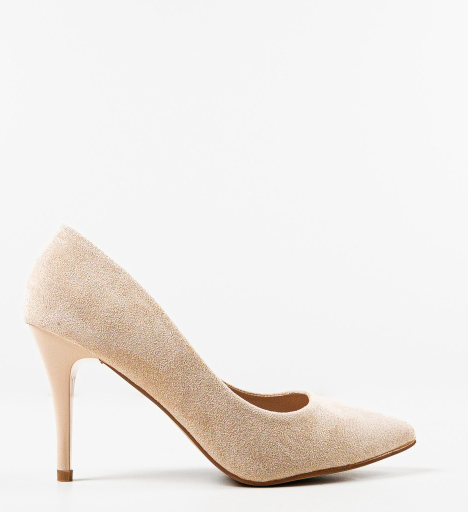 Pantofi Erife Bej cu Toc Eleganți - imagine 5