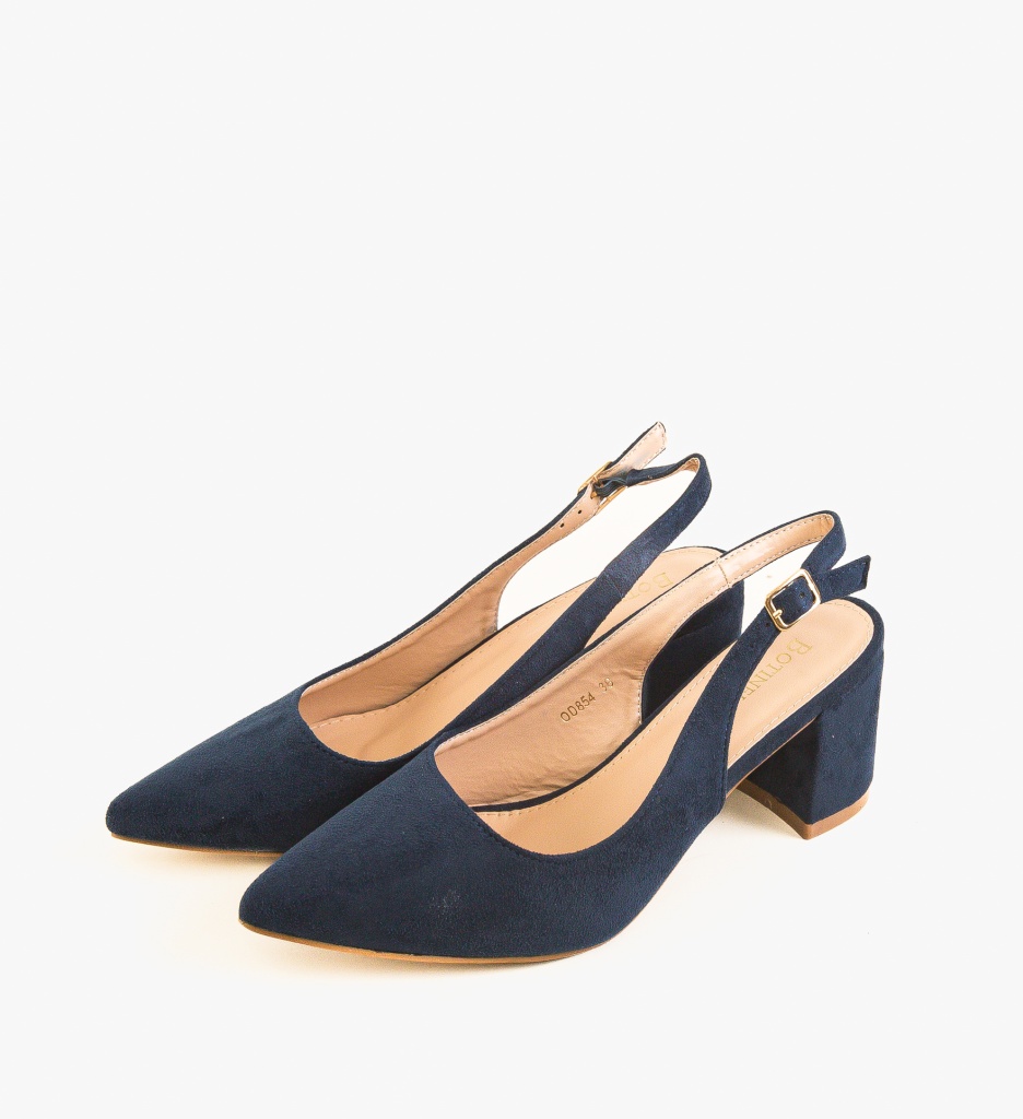 Pantofi cu Toc Gally Bleumarin | Eleganță - imagine 5