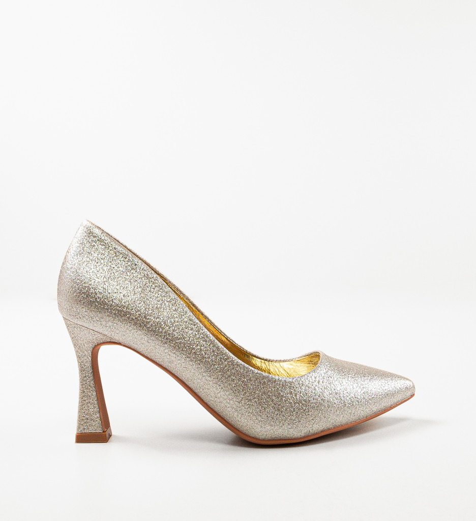 Pantofi Dama Auriu cu Toc | Eleganță și Stil - imagine 5