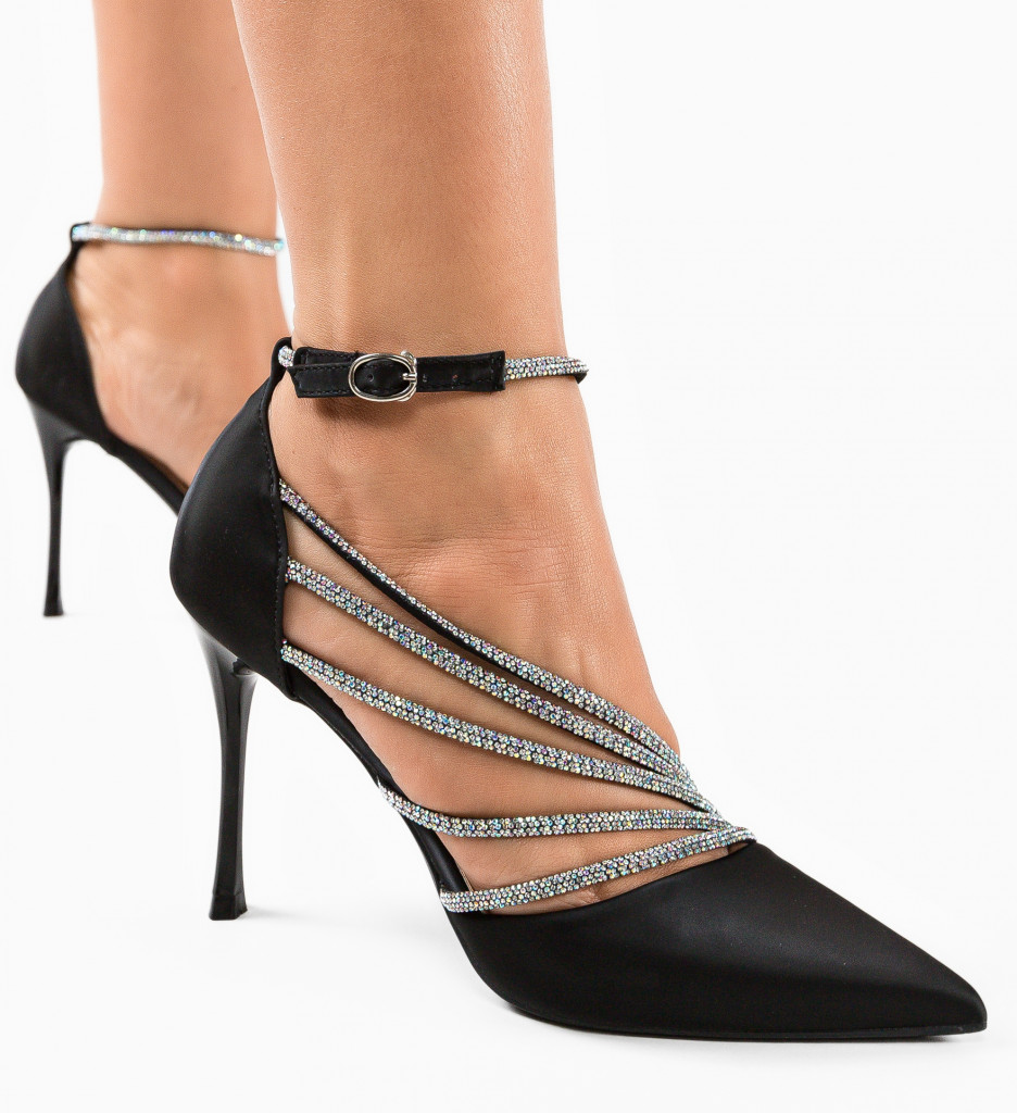 Pantofi Metztli Negri | Eleganță și Stil - imagine 3