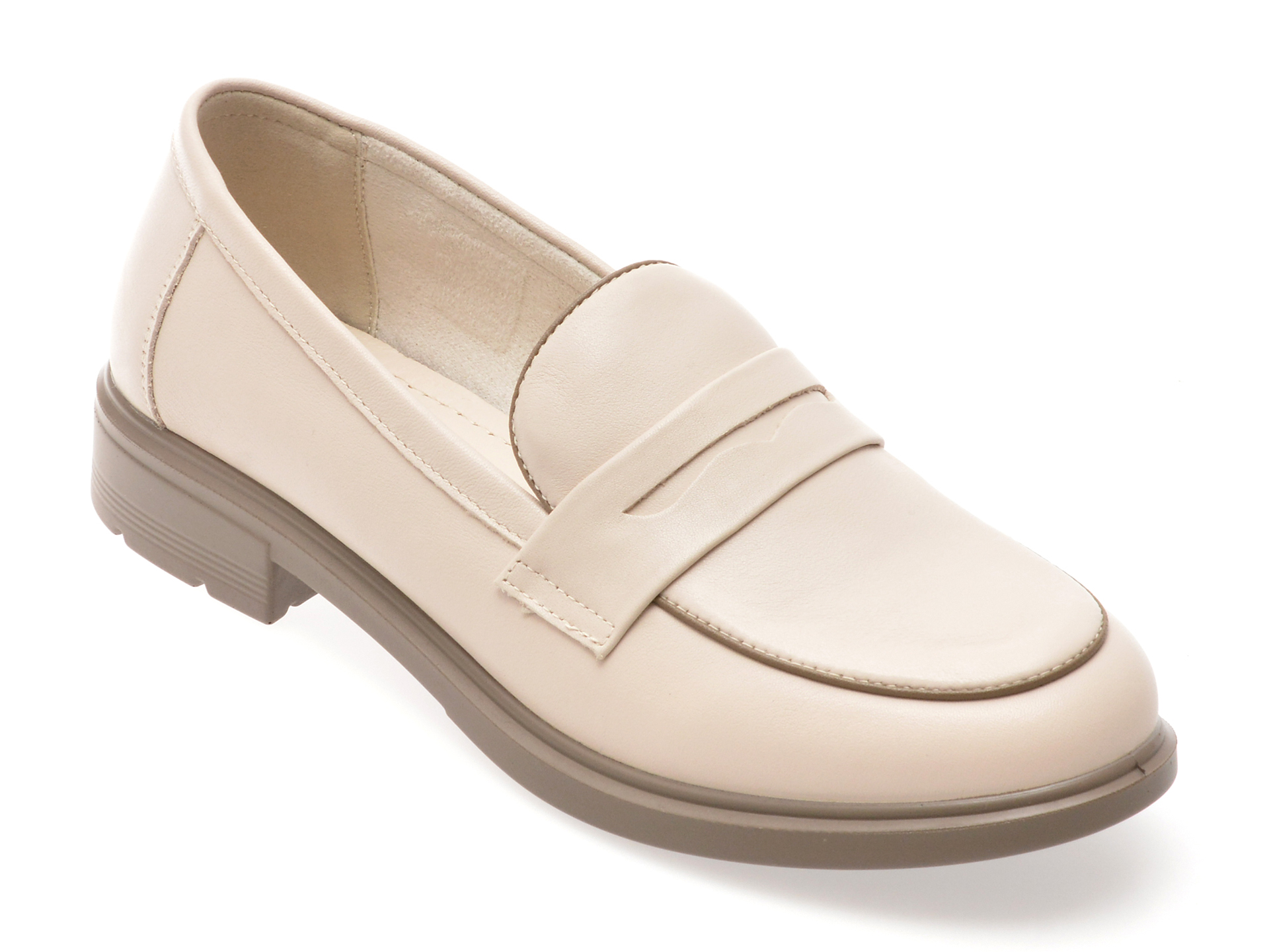 Mocasini Gryxx Nude din Piele Naturală