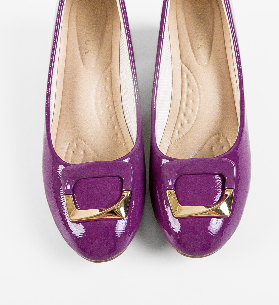 Pantofi Dama cu Toc Collier Mov - Eleganți - imagine 6