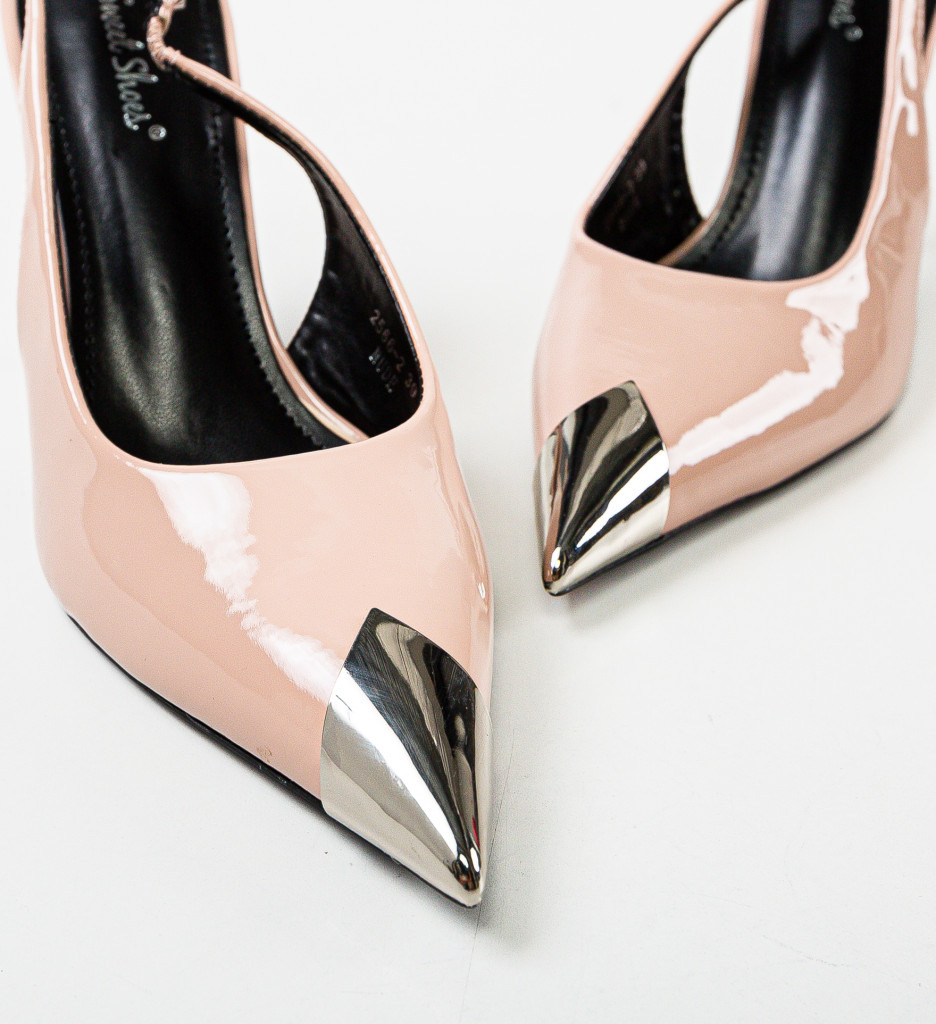 Pantofi Dama Yannick Nude cu Toc Elegant - imagine 6