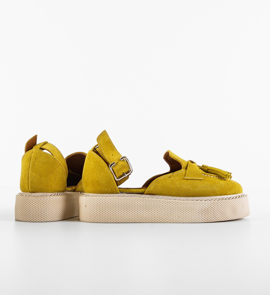 Pantofi Casual Galbeni Cestus - imagine 5
