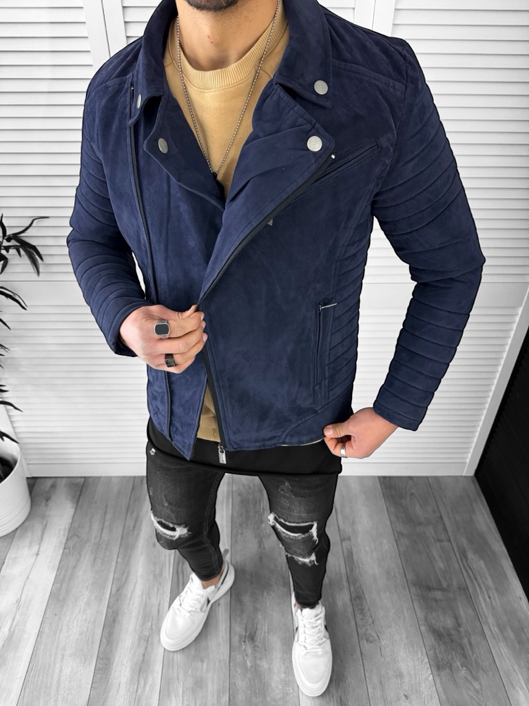 Geaca Barbati Slim Fit din Piele Ecologica