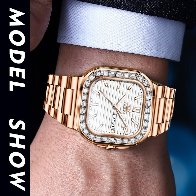 Ceas Barbatesc Olevs CS1639 Rose Gold - imagine 2