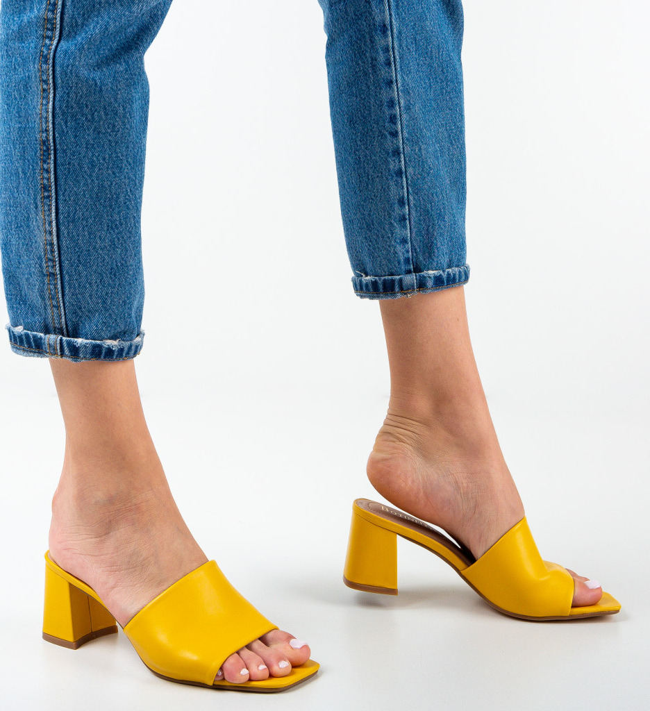 Saboti Galbeni Platforma | Stil si Confort - imagine 2