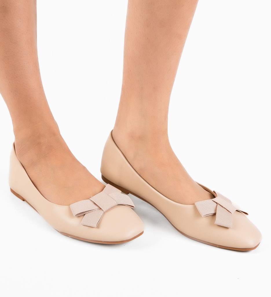Balerini Dama Kiprolos Bej - Confort Casual - imagine 3