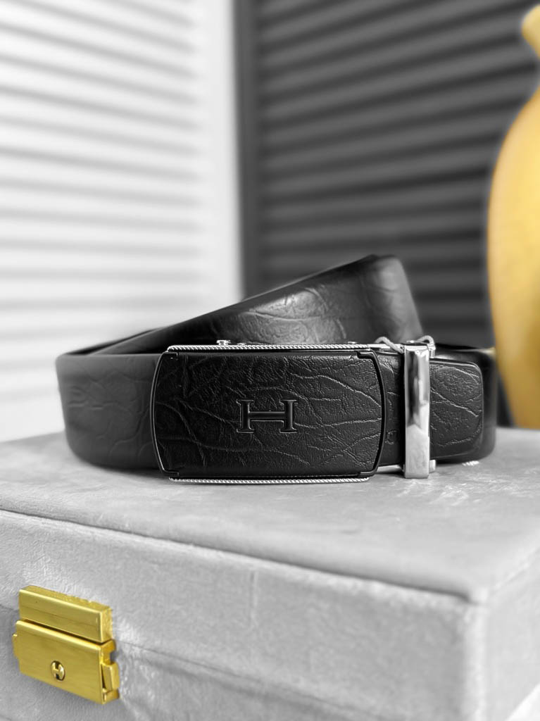 Curea Barbati Piele Naturala Neagra - Premium