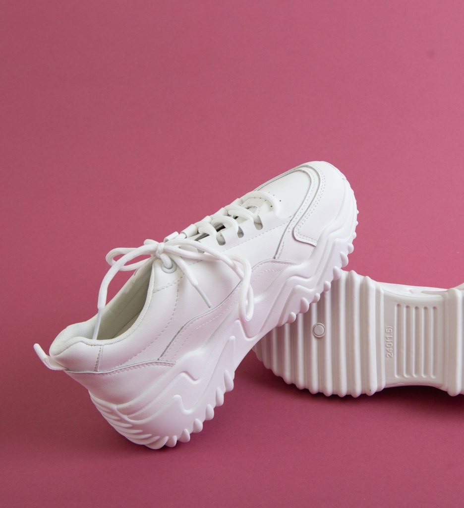 Sneakers Dama Montaez Albi - Confort și Stil - imagine 4