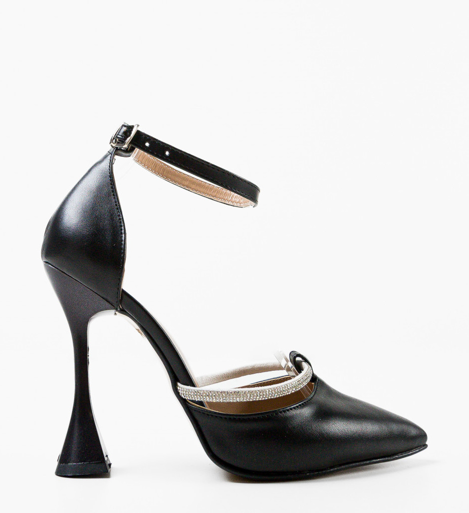Pantofi Dama Chapman cu Toc | Eleganță Negru - imagine 4