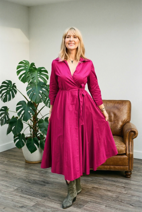 Rochie Clos Shopika Fucsia | Eleganță Versatilă - imagine 2
