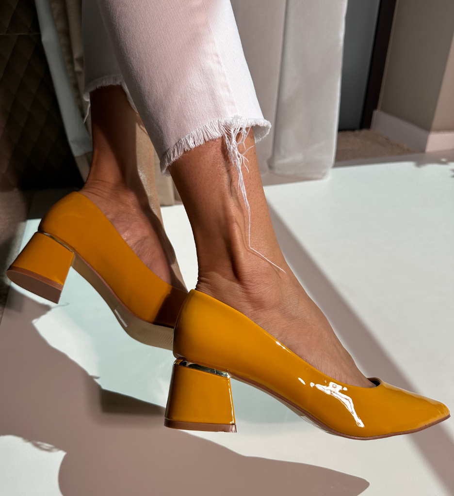 Pantofi cu Toc Galbeni Fedlimi - Eleganță - imagine 8