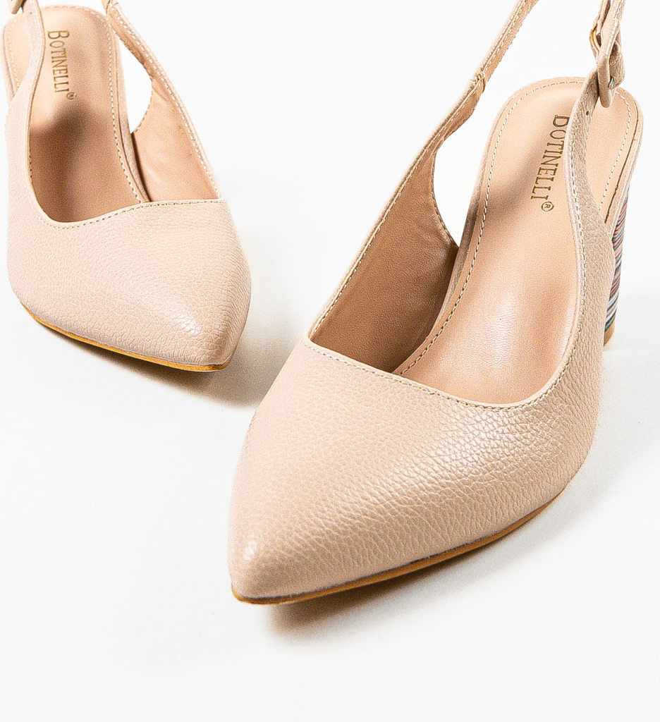 Soka Bej | Pantofi cu Toc Eleganți - imagine 6