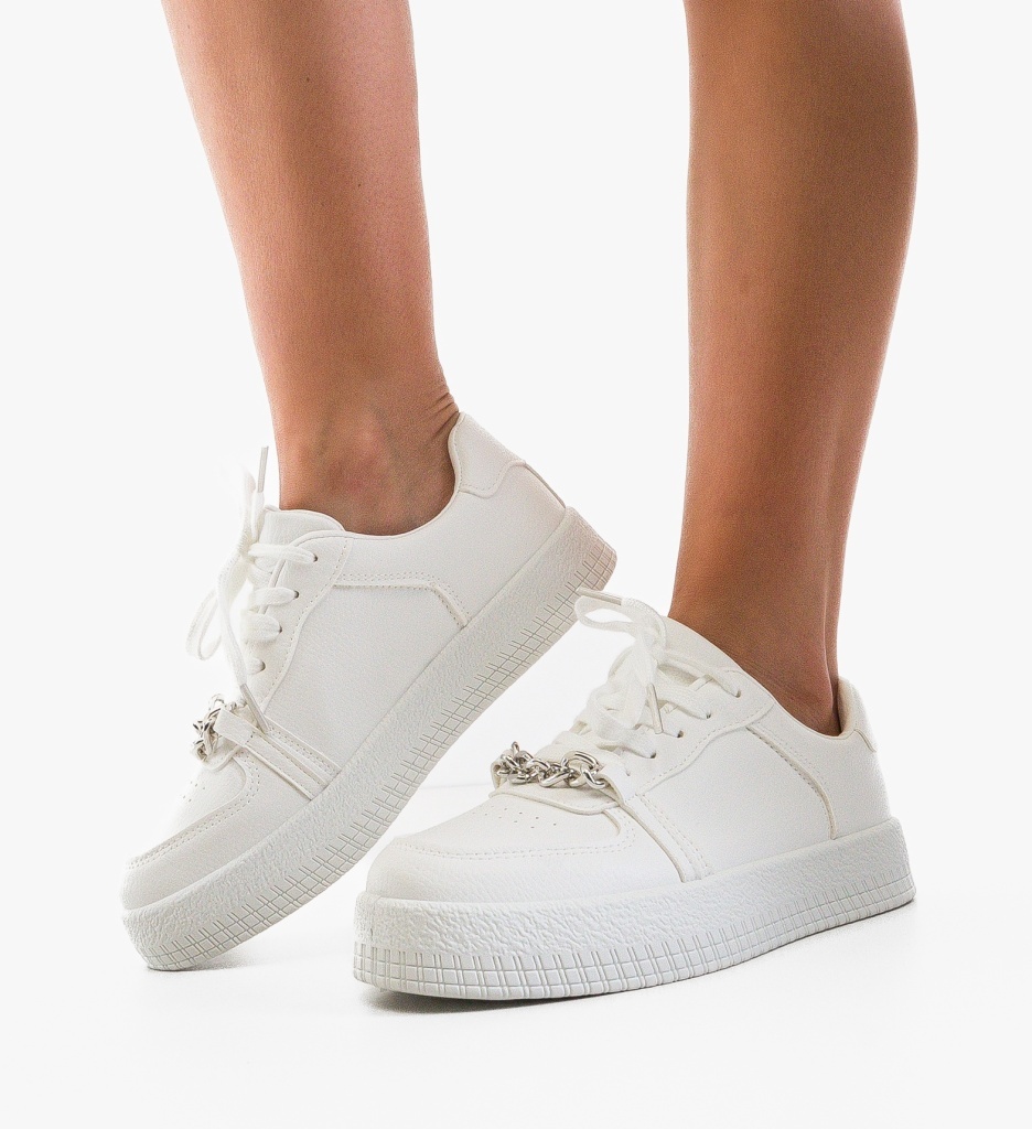 Sneakers Dama Myrga Albi - Confort și Stil Sport - imagine 4