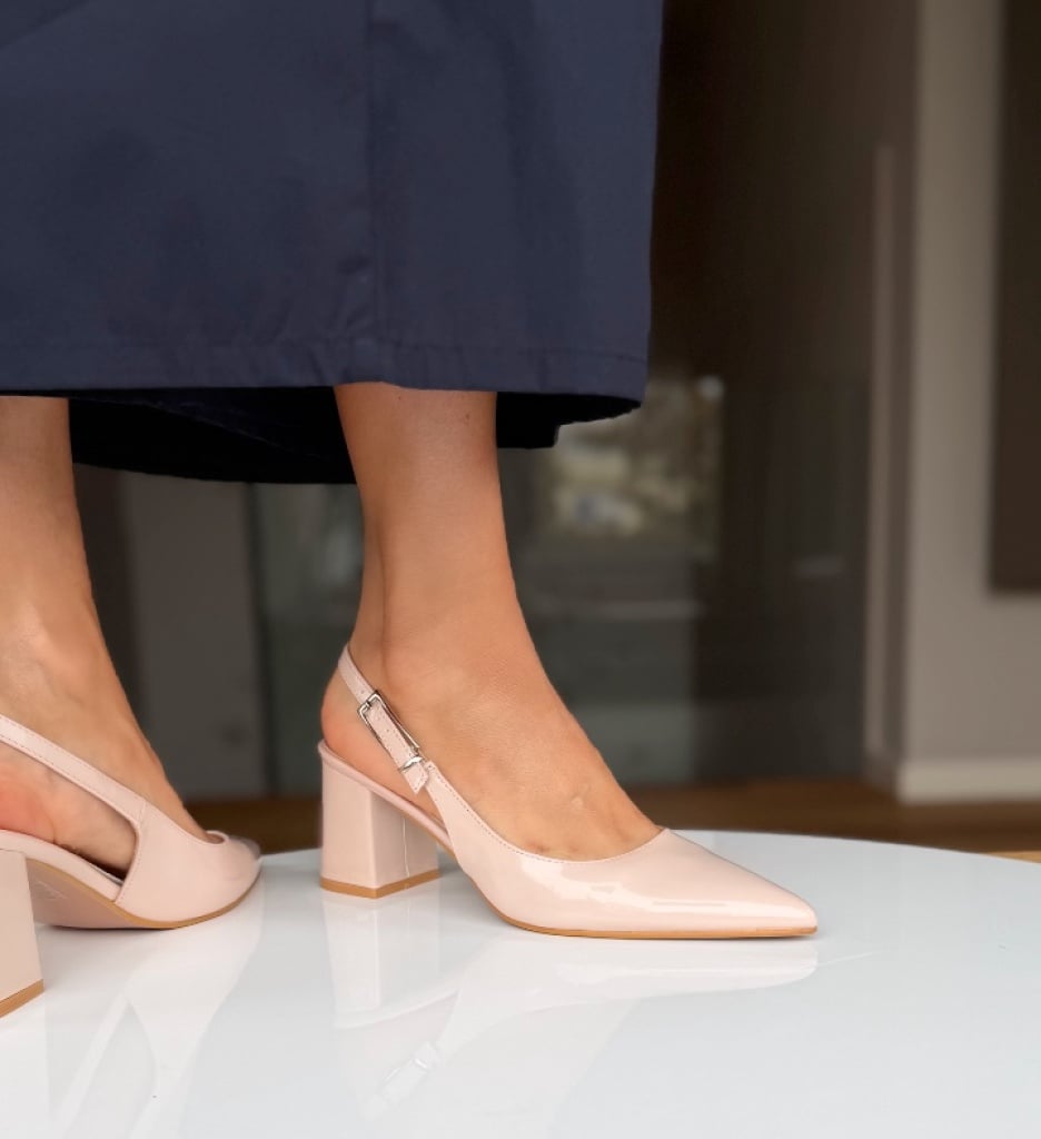 Pantofi dama Kan Bej eleganți cu toc