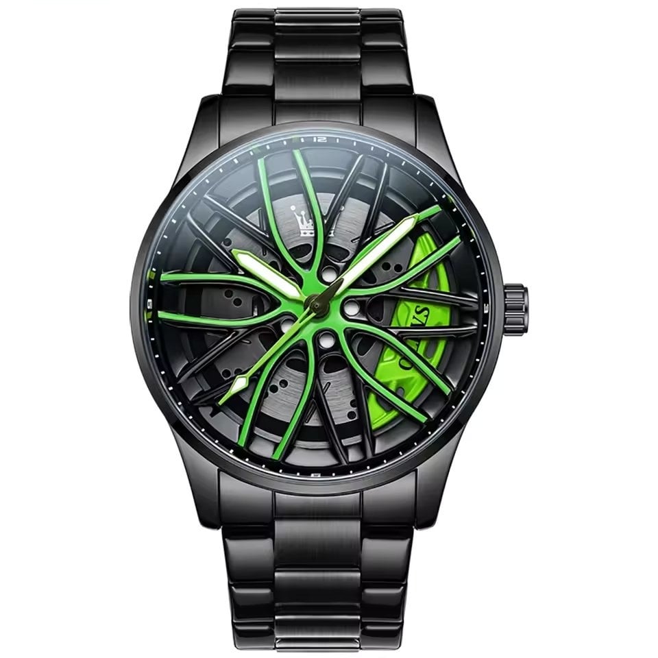 Ceas Olevs CS1947 Barbatesc Negru Cadran Verde