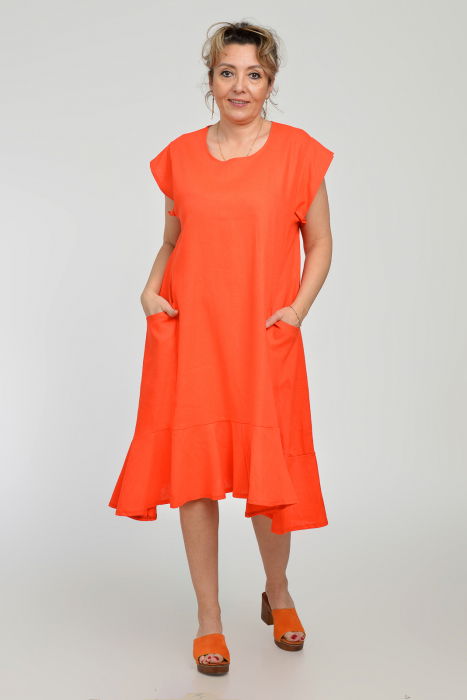 Rochie Pierino In Mercerizat Corai - Eleganță și Confort