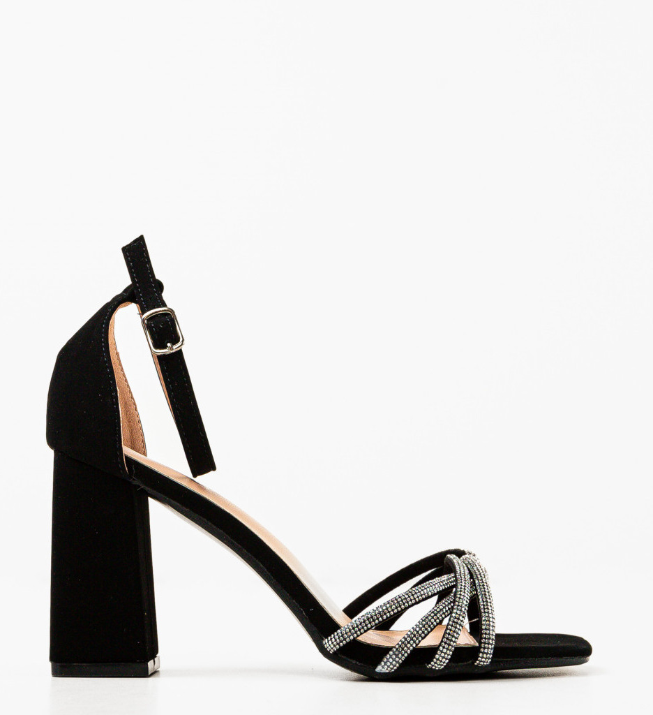 Sandale Alumam Negre cu Toc Elegant - imagine 4