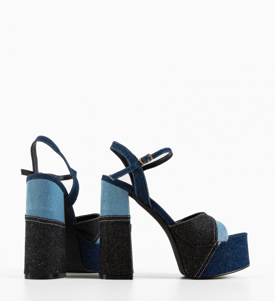 Sandale Myrat Bleumarin cu Toc Elegant - imagine 6