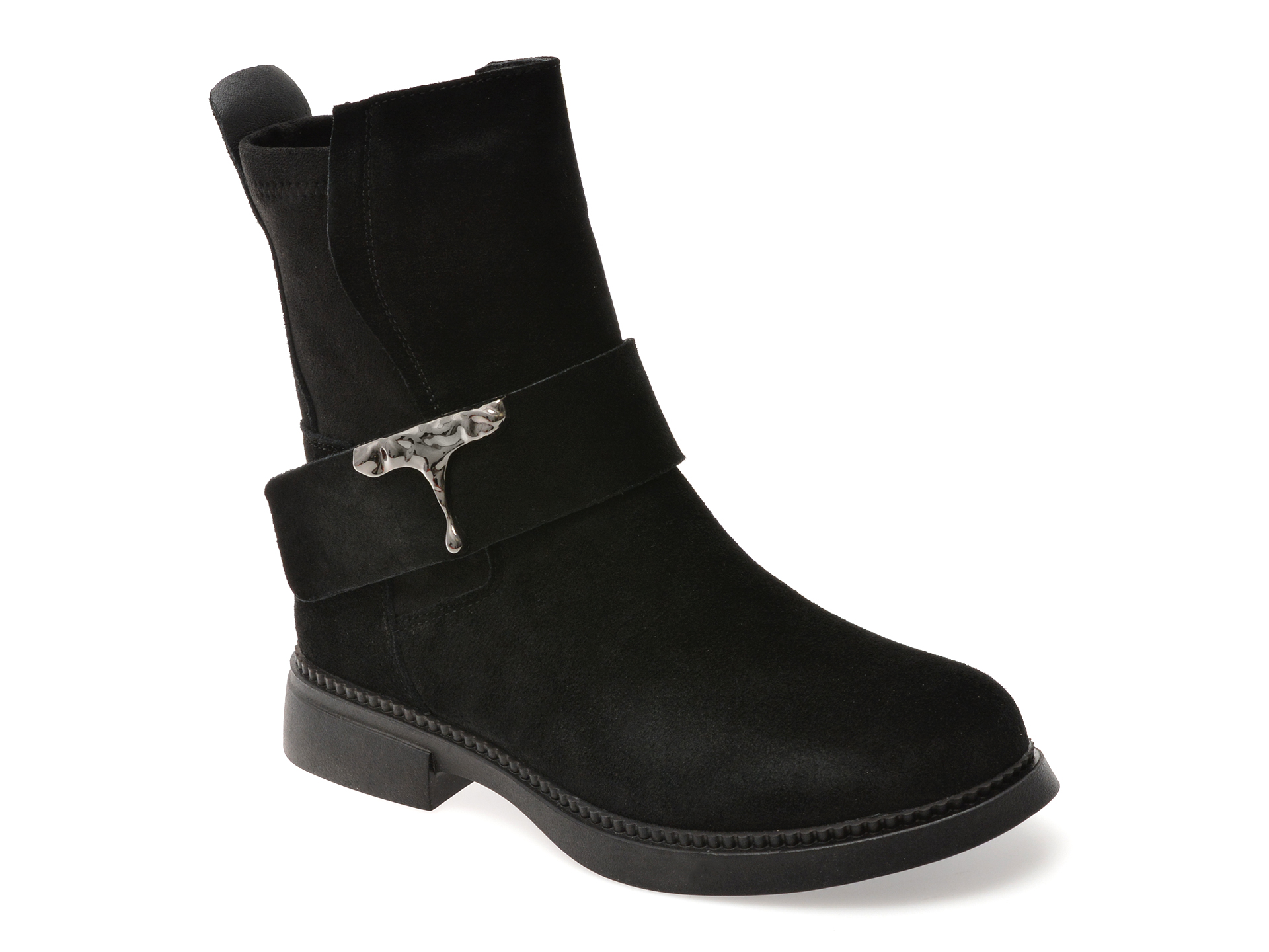 Ghete Gryxx Negre | Eleganță Piele Întoarsă