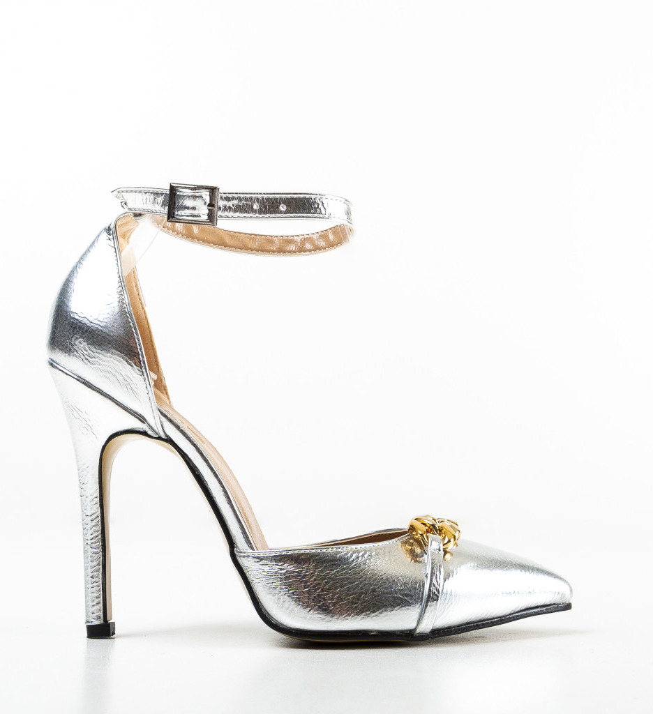 Pantofi Deler Argintii | Eleganță la Evenimente - imagine 4