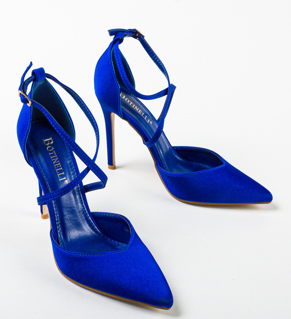 Pantofi Toc Arpat Albastri - Eleganță Asigurată - imagine 6