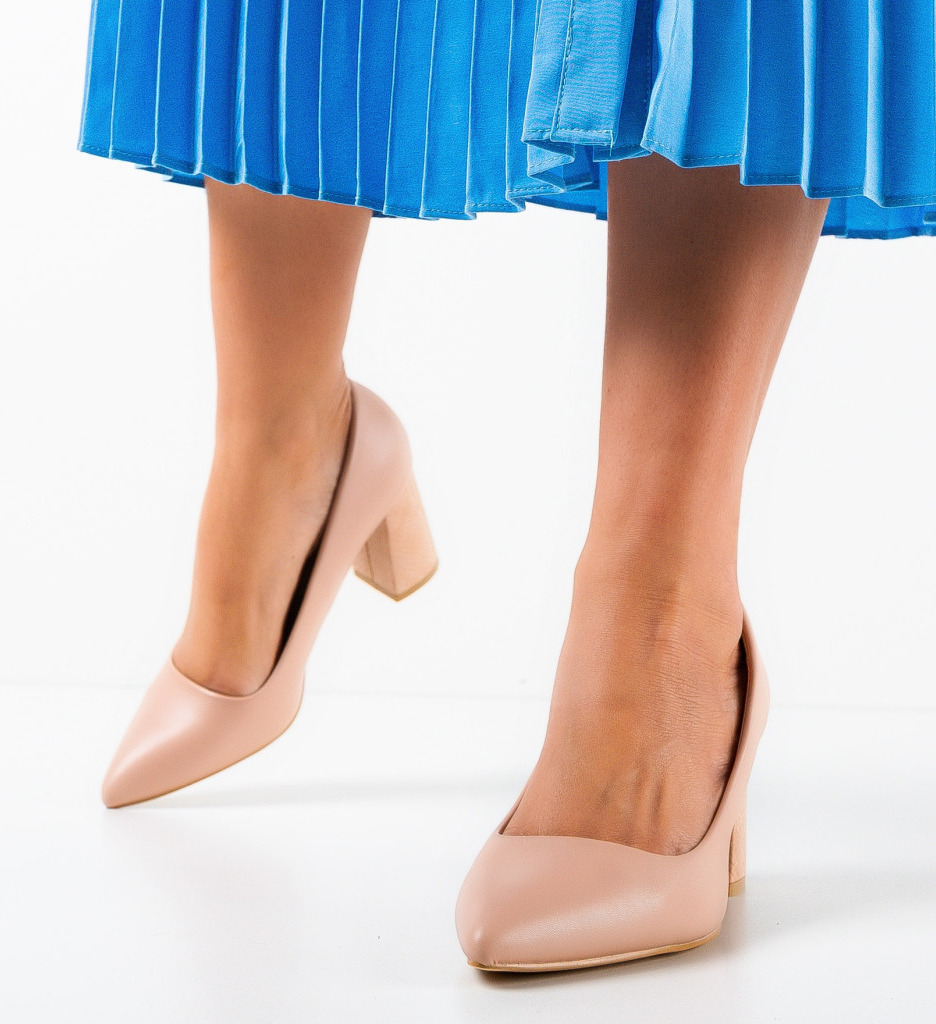 Pantofi Gemide Nude | Eleganță și Stil - imagine 3