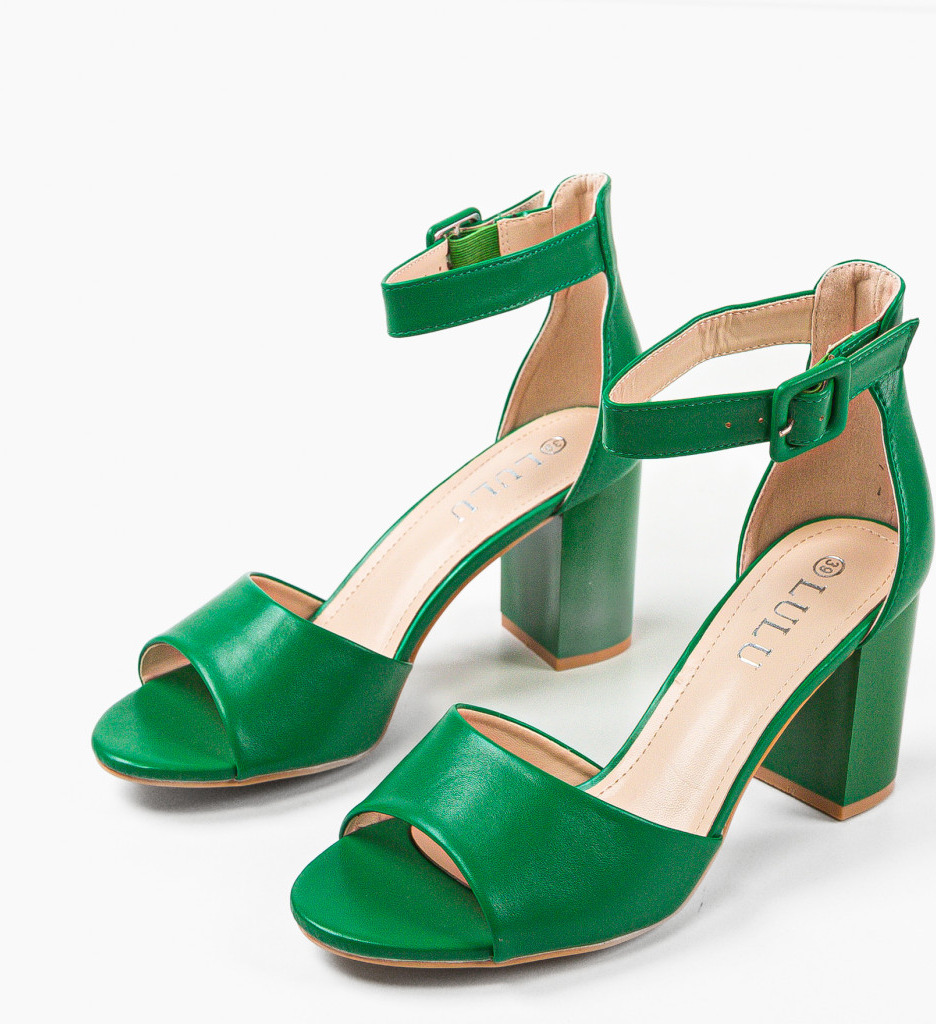 Sandale Keltic Verzi cu Toc Elegant - imagine 3