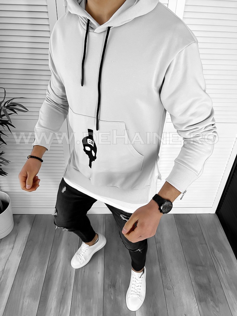 Hanorac Barbati Gri Slim Fit Modern