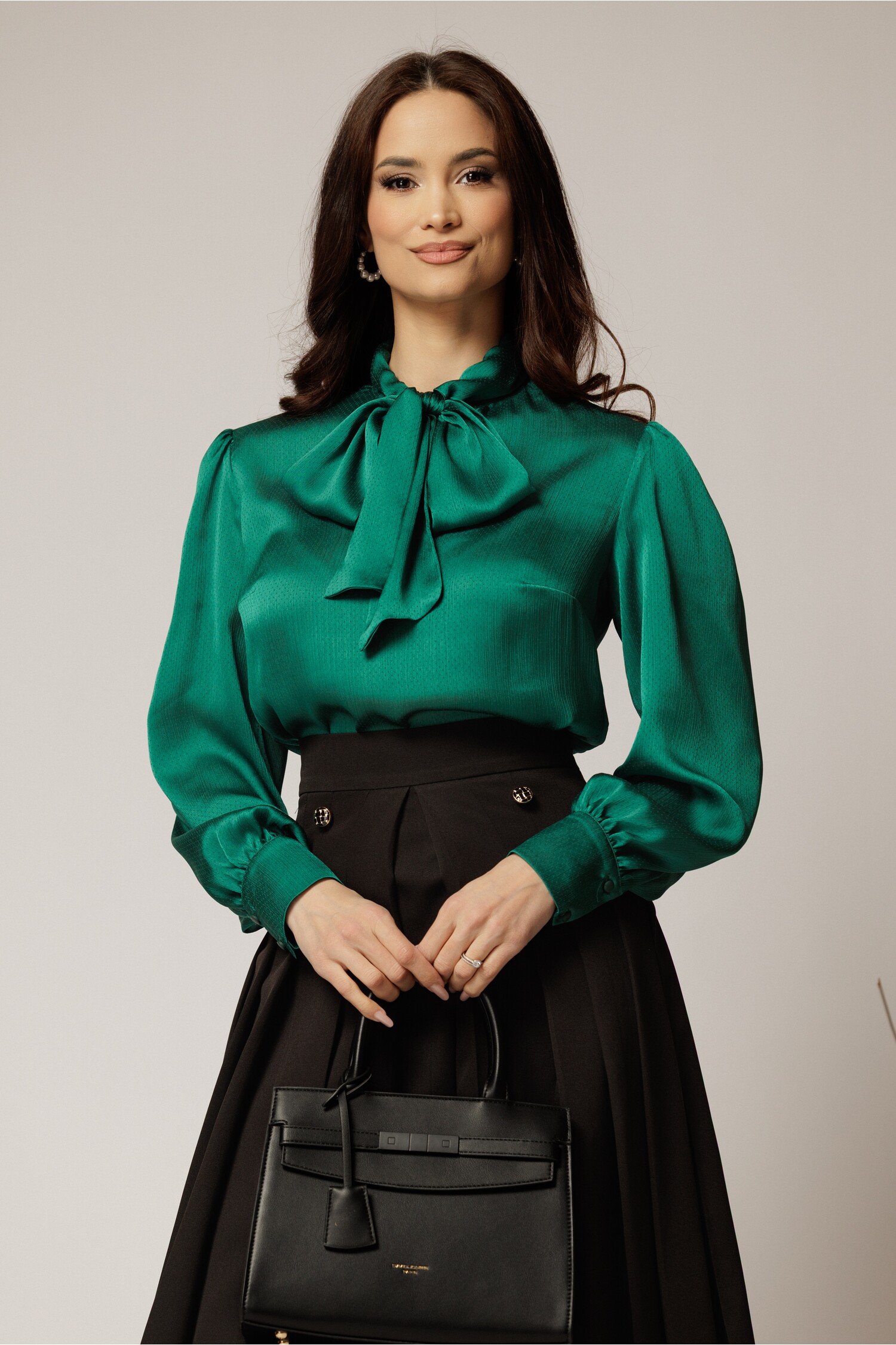 Bluza DY Fashion Verde Triplu Voal Elegantă