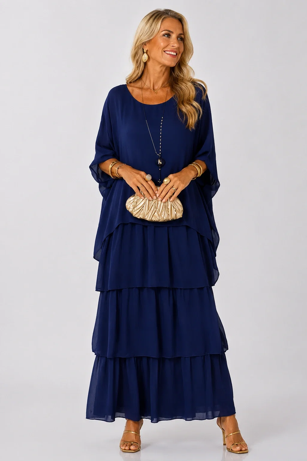Rochie Shopika Matase Bleumarin | Eleganta Suprema - imagine 2