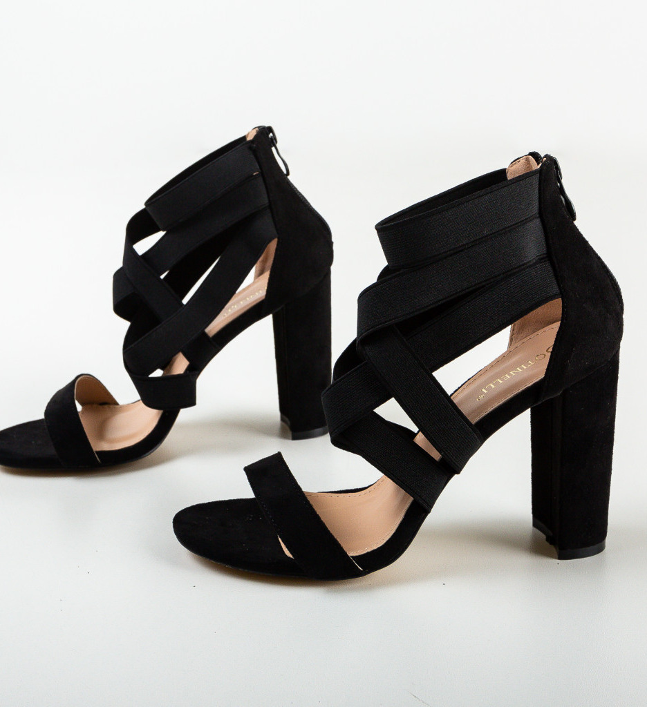 Sandale Iaroll Negre Elegante cu Toc - imagine 5