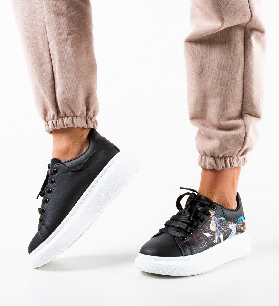 Sneakers Dama Loinli Negri - Stil si Confort - imagine 2