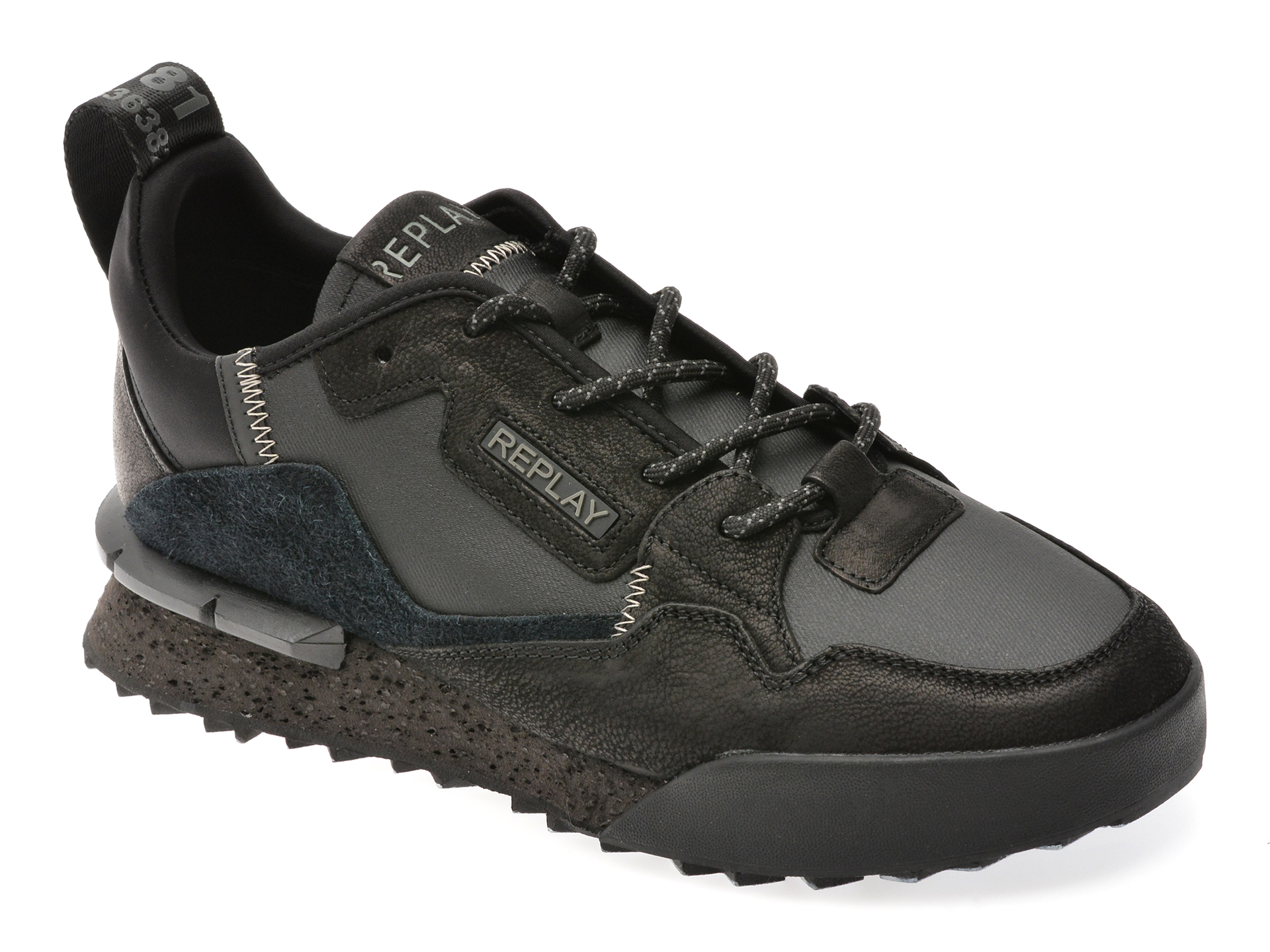Pantofi Sport Replay Piele Naturală Negri