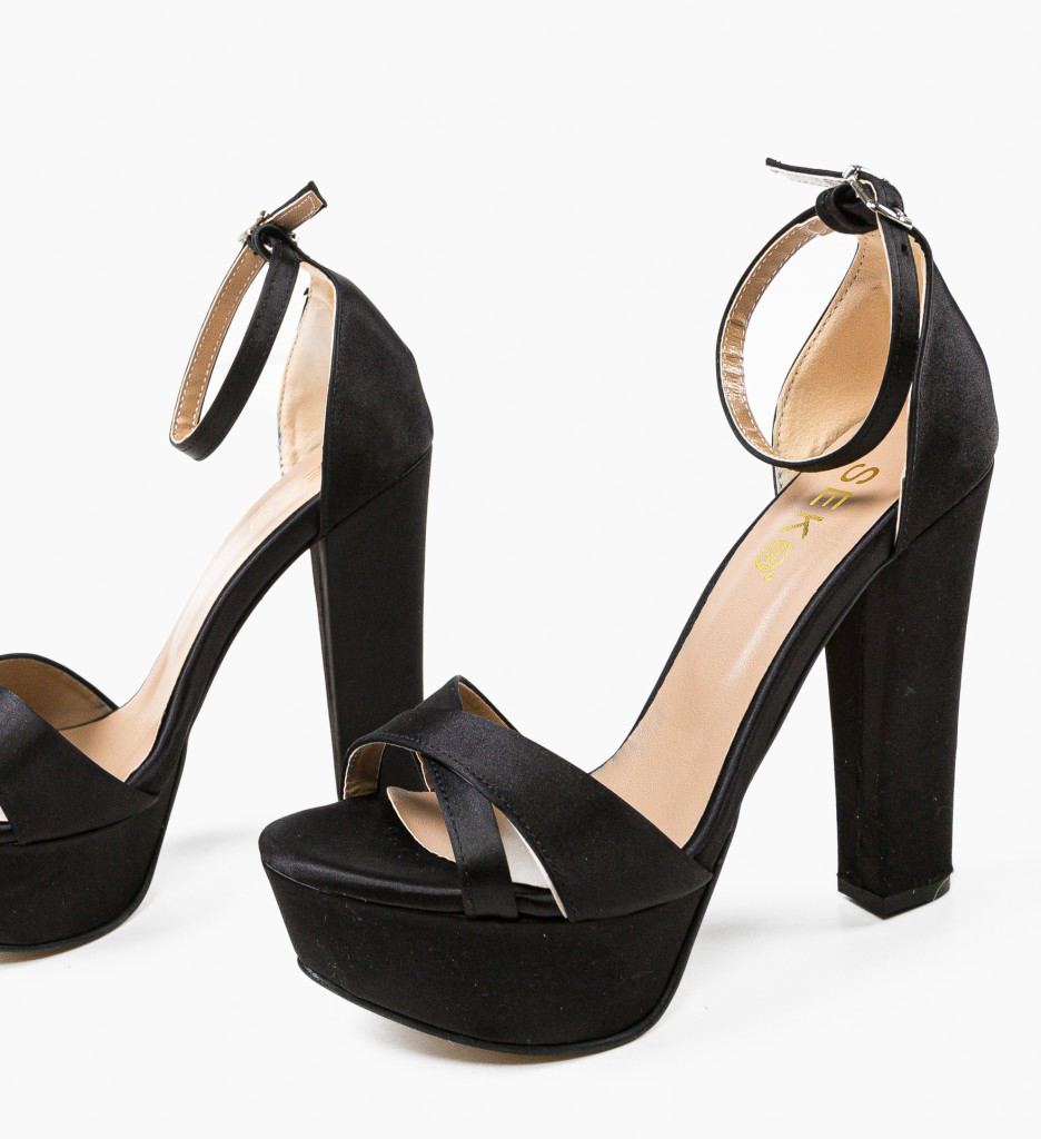 Sandale cu Toc Rasm Negre - Eleganță și Stil - imagine 6