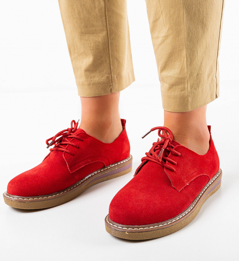 Pantofi Casual Romena Rosii - Stil Zilnic - imagine 2