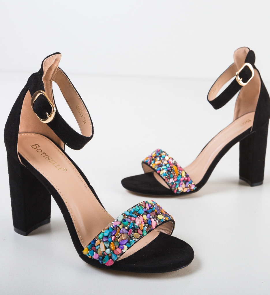 Sandale Marink Negre Elegante cu Toc Înalt - imagine 6