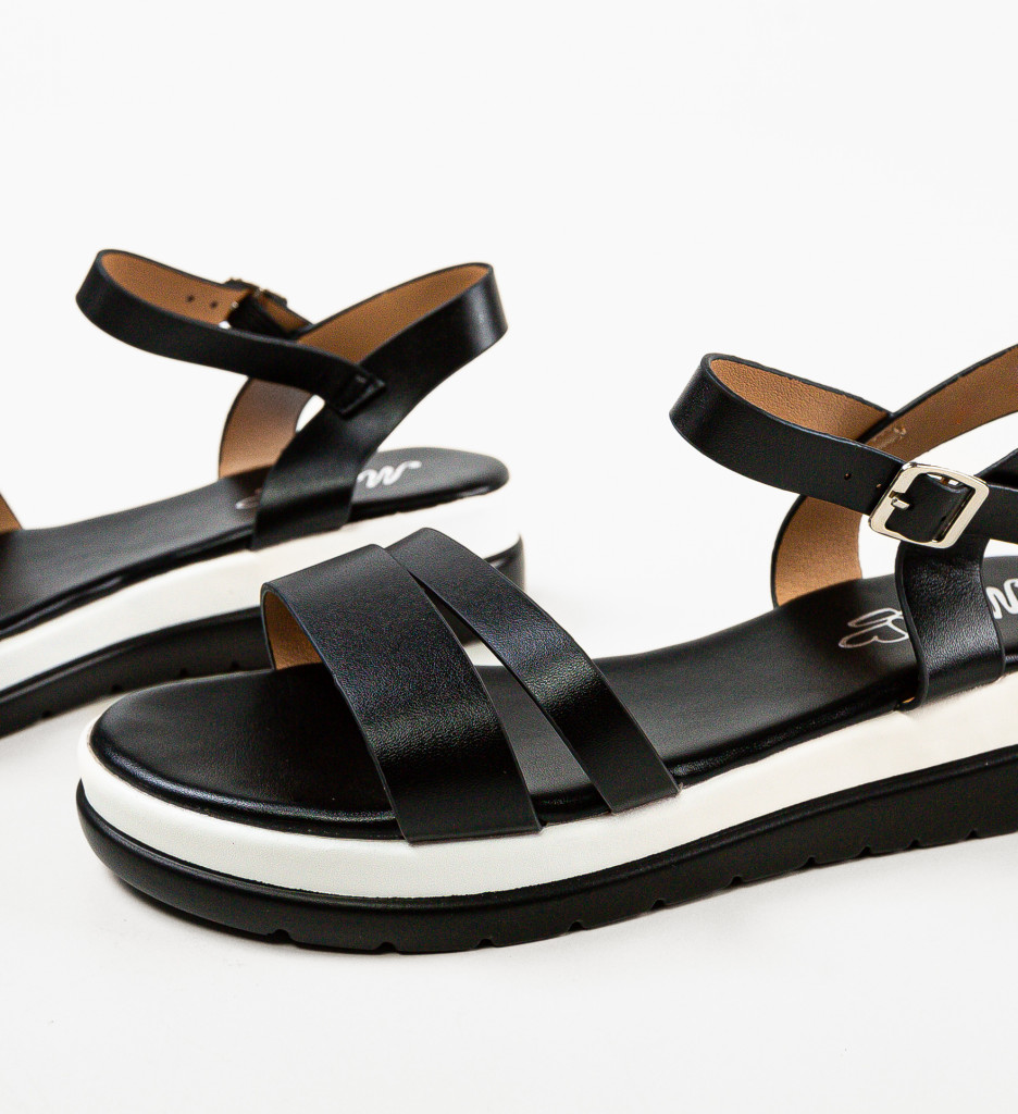 Sandale Rosie Negre Elegante - Confort și Stil - imagine 4