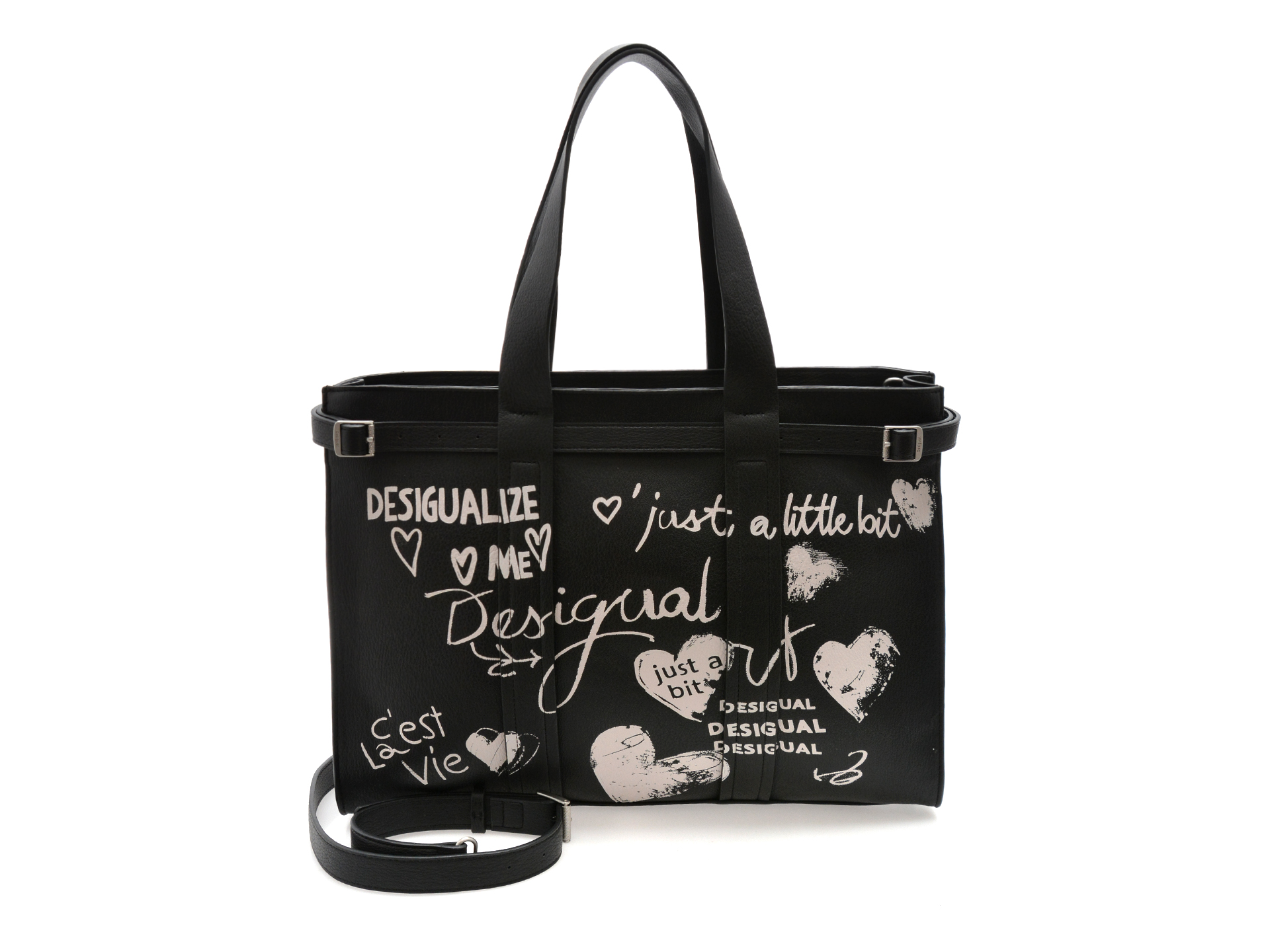 Geanta Desigual neagra piele ecologica