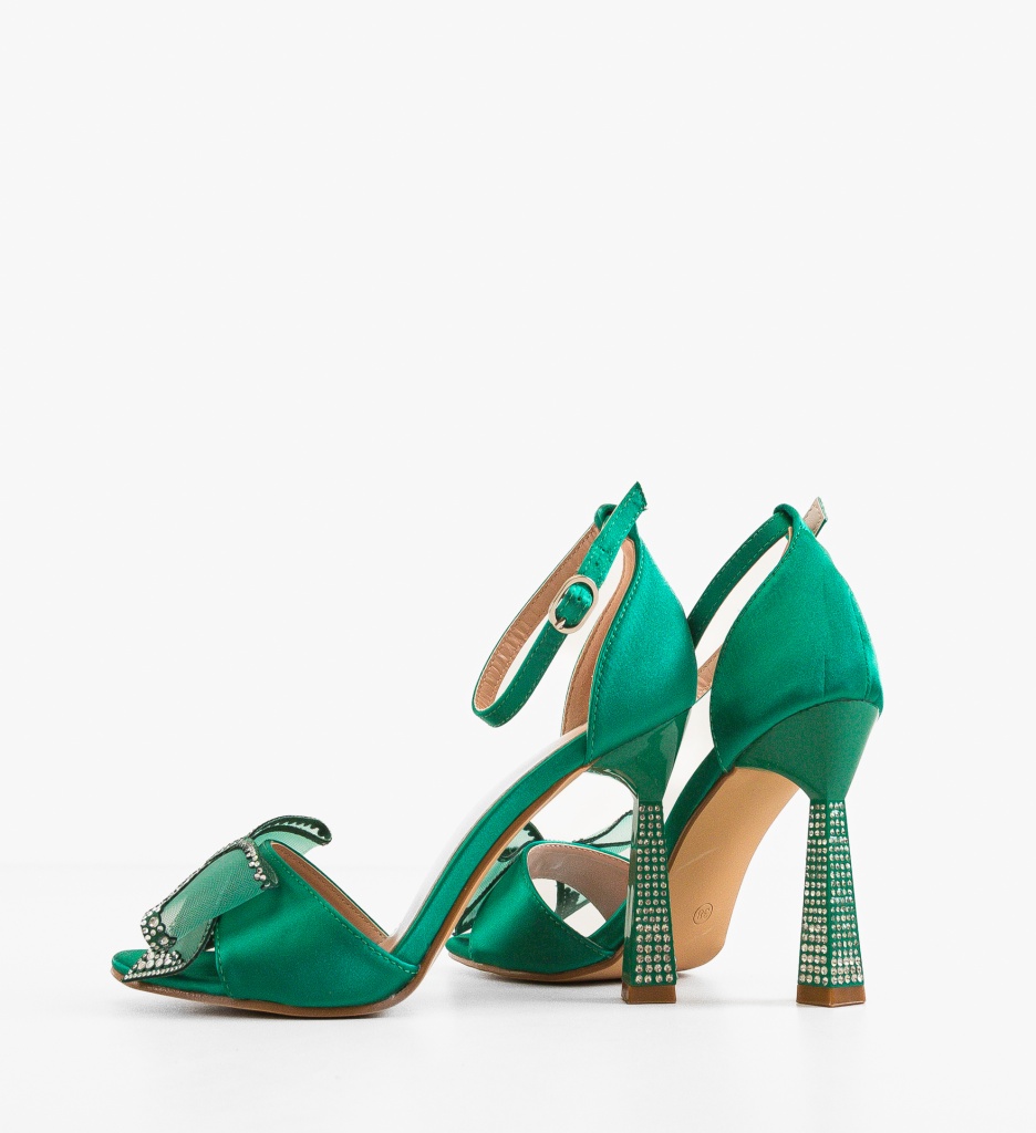 Sandale cu toc verzi elegante - Farme - imagine 4