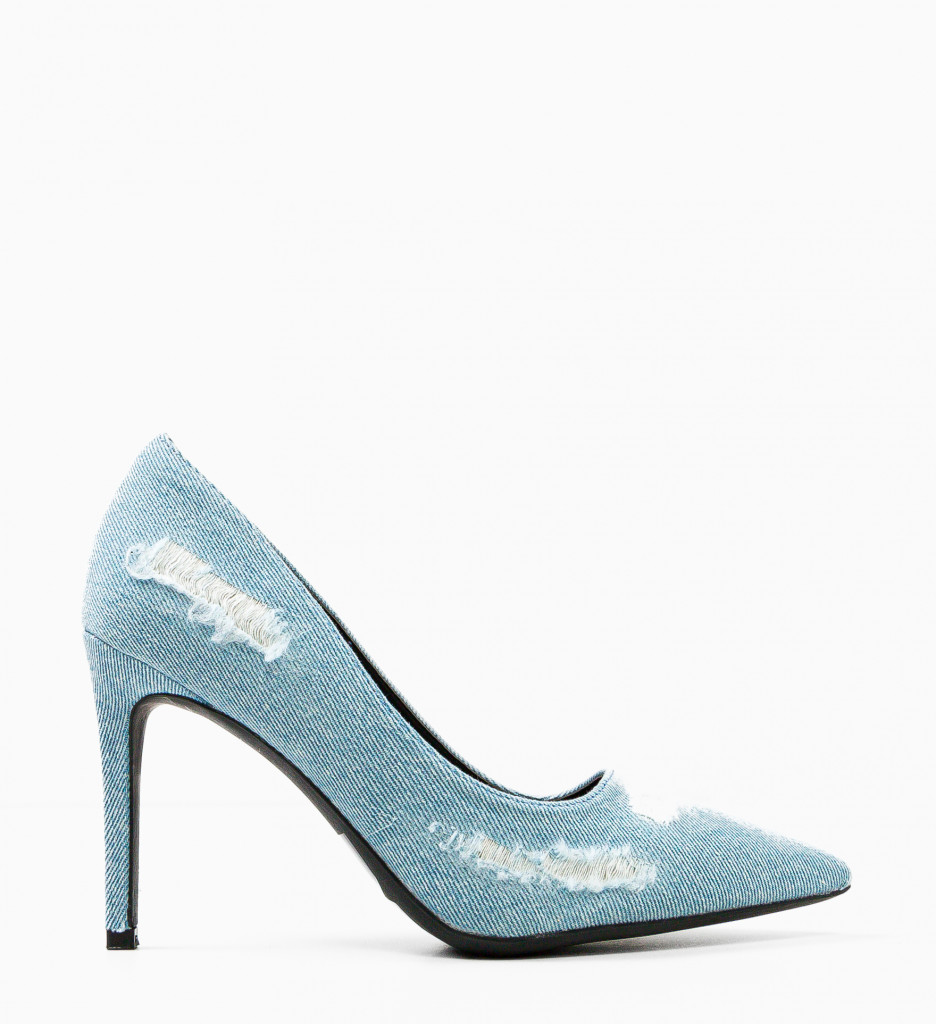 Pantofi dama Jord Albastri cu Toc Eleganți - imagine 6