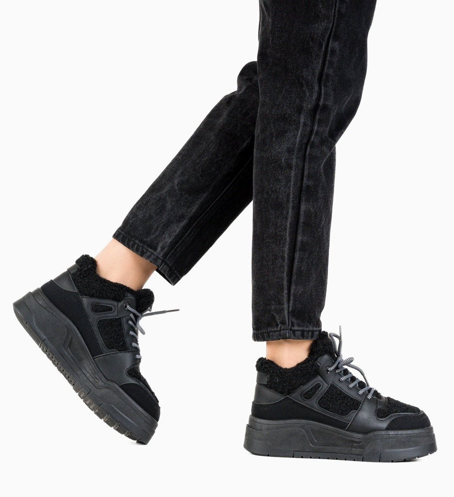 Sneakersi Dama Pupujen Negre - Confort și Stil - imagine 2