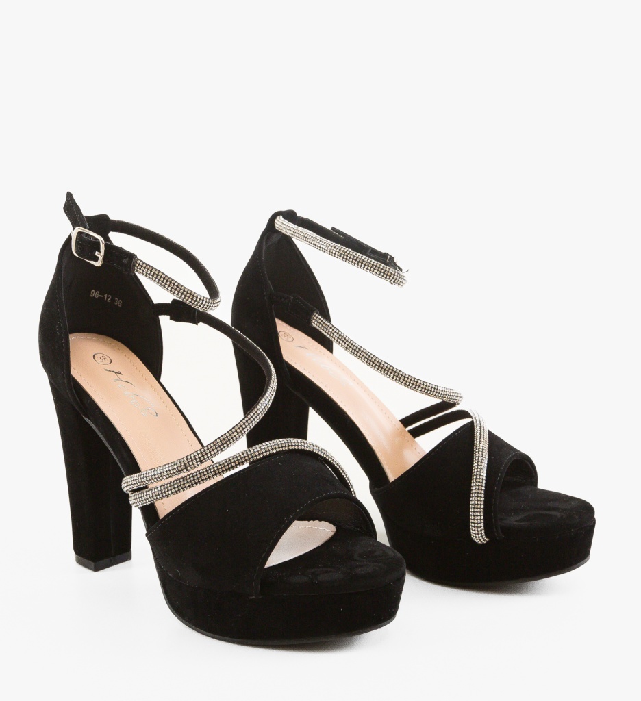 Sandale cu toc Ubyher Negre Elegante - imagine 3