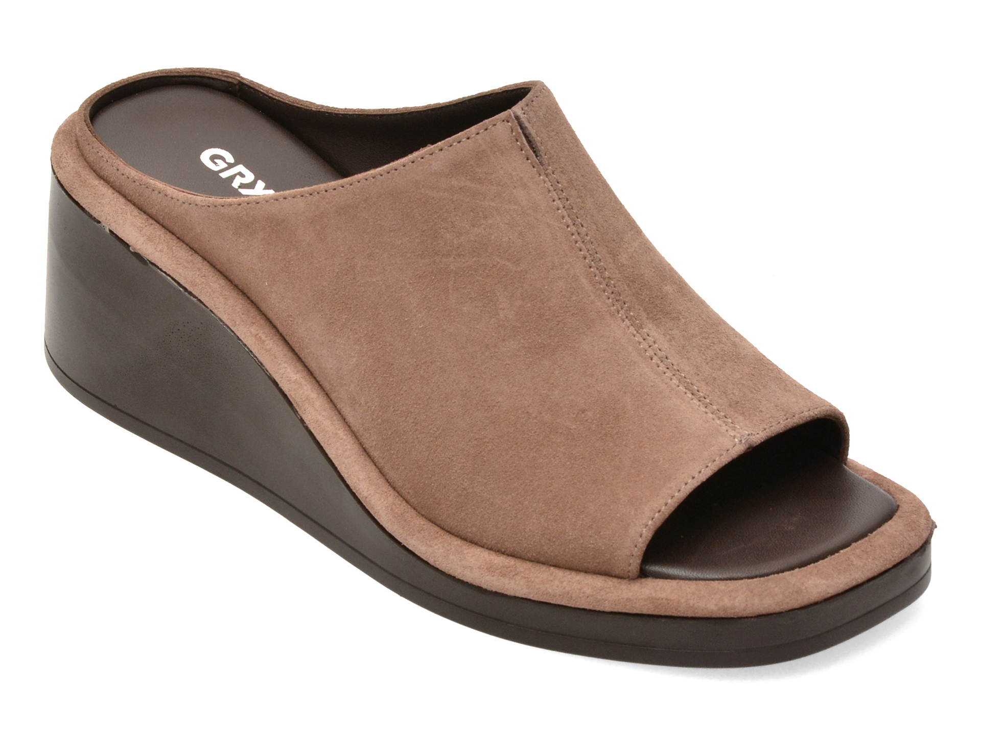 Papuci GRYXX gri din piele intoarsa
