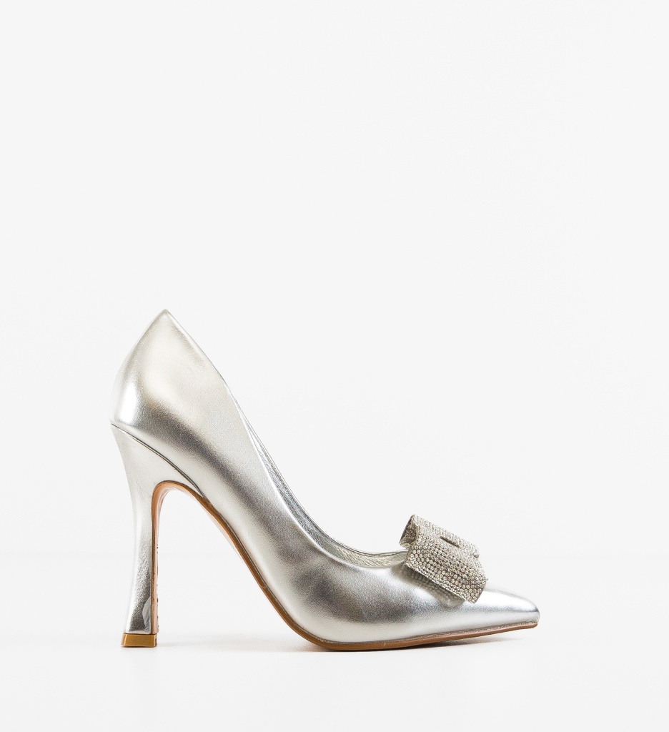 Pantofi Stiletto Argintii Bradle | Eleganță Absolută - imagine 7