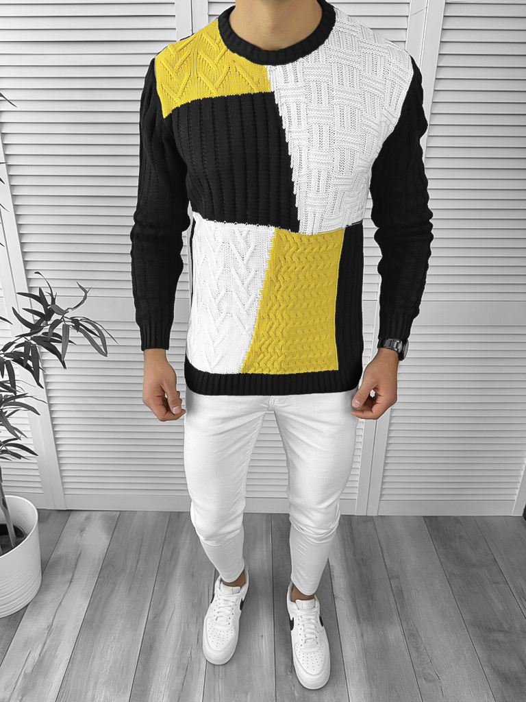 Pulover Barbati Negru Slim Fit - Eleganță și Stil